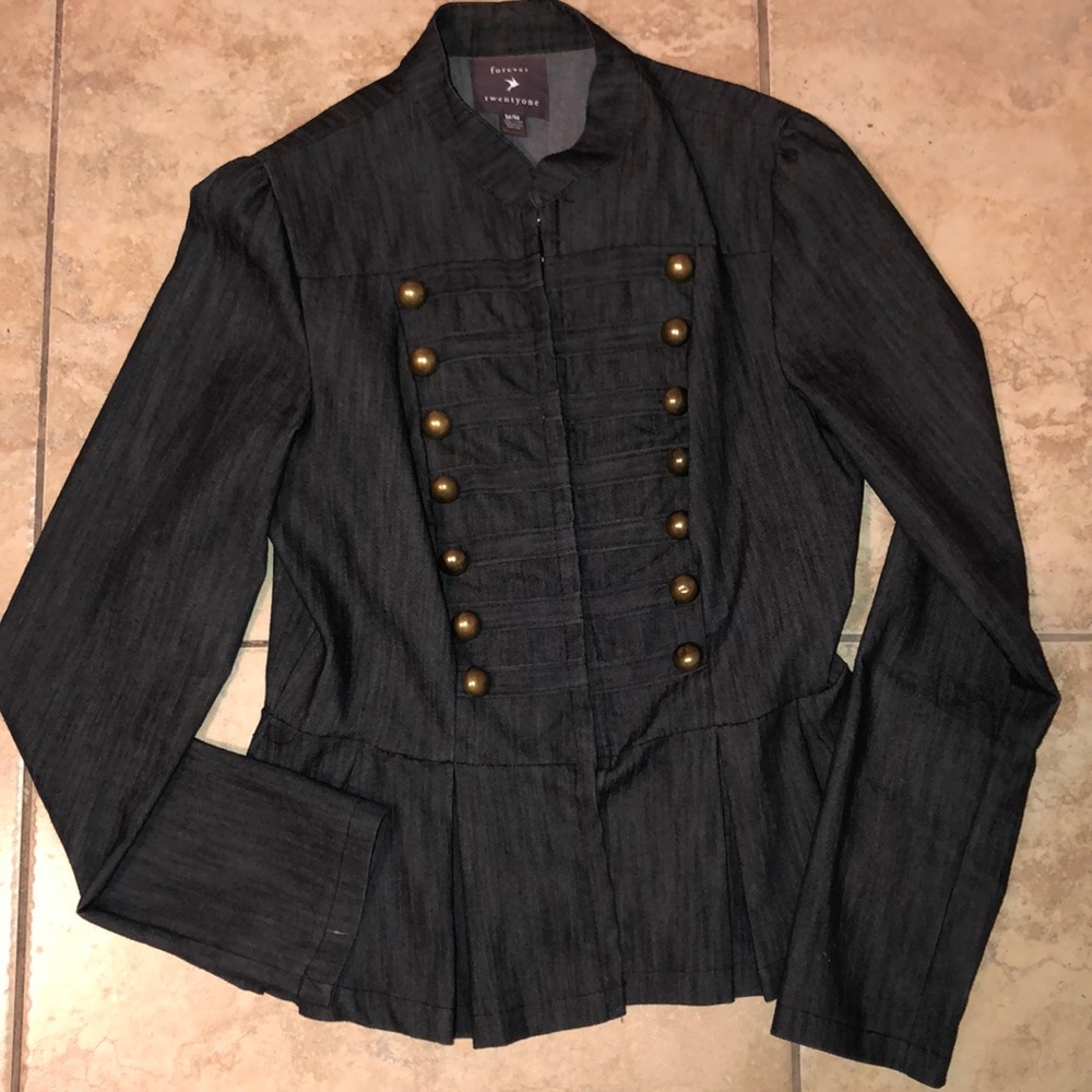 Military Style Denim w/Gold Jacket- Forever 21